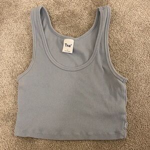 TNA Light Blue Ribbed Tank Top